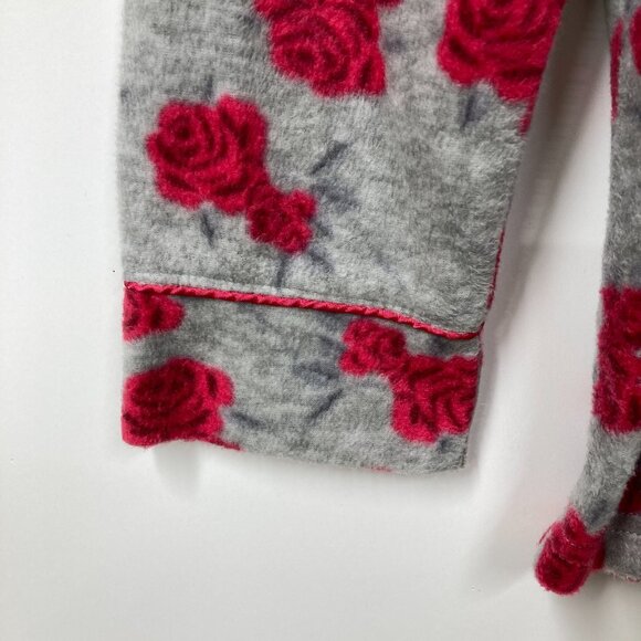 Marilyn Monroe Pajama Set, Size XL, Gray w Pink Roses 2-Piece Soft Fleece Comfy - Picture 6 of 11